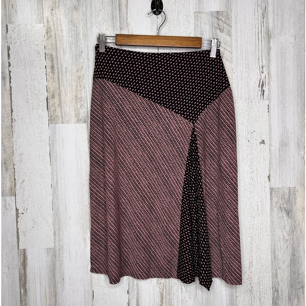 Notations Women's Abstract Color Block Pull On Skirt Purple Black Size Small